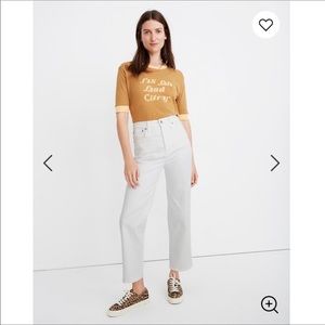 Madewell Slim Wide Leg Crop Jeans in White